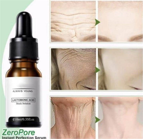 Zeropore Instant Perfection Serum Lactobionic Acid Face Solution Serum Minimize Pores Remover Wrinkle Lift Firming Essence