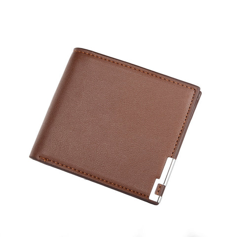 New Men&#39;S Short Wallet Multifunction Fashion Iron Credit Card Holders Pu Money Bag Vintage Men Leather Wallet Slim Male Purses