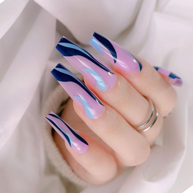 Extra Long Coffin Ballerina False Nails Fake Nails With Designs Press On Nails Manicure Tool Nail Accessory Full Cover Nail Tips