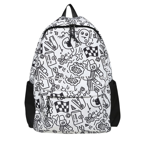 Cute Cartoon Printing Women Backpack Lady Nylon School Backpack for Student Female Girls Kawaii Laptop Book Pack Mochilas Cool