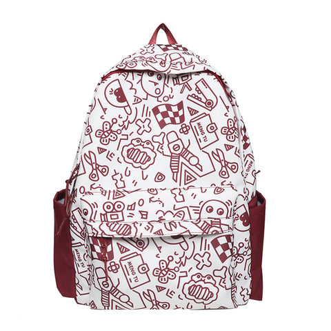 Cute Cartoon Printing Women Backpack Lady Nylon School Backpack for Student Female Girls Kawaii Laptop Book Pack Mochilas Cool