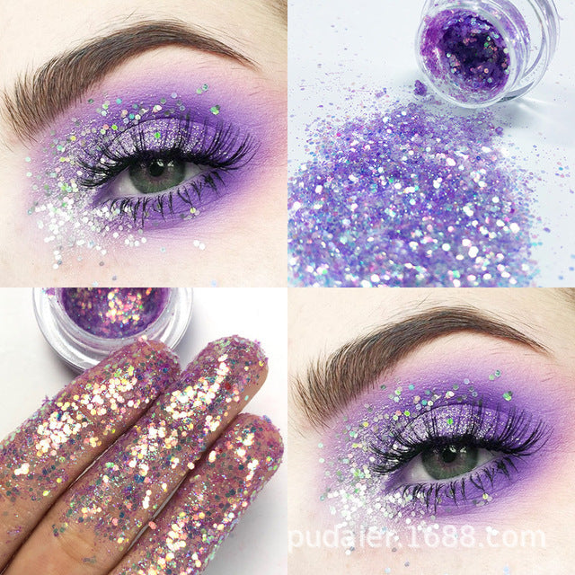 Holographic Eyeshadow Gel Laser Shimmer Metallic Sequin Eyes Makeup Festival Stage Pigment Cosmetic Glitter Eye Shadow Beauty
