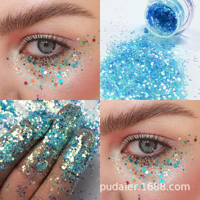 Holographic Eyeshadow Gel Laser Shimmer Metallic Sequin Eyes Makeup Festival Stage Pigment Cosmetic Glitter Eye Shadow Beauty