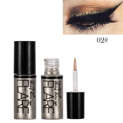5 Color Metallic Shiny Eyeshadow Glitter Liquid Eyeliner Makeup Eye Liner Pen-Waterproof Makeup Pigment Eyeshadow 1PC